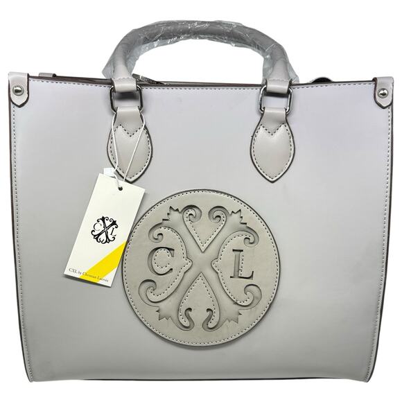 Christian Lacroix Janette Nylon Gray Satchel Purse Bag NWT $108 - Picture 1 of 8